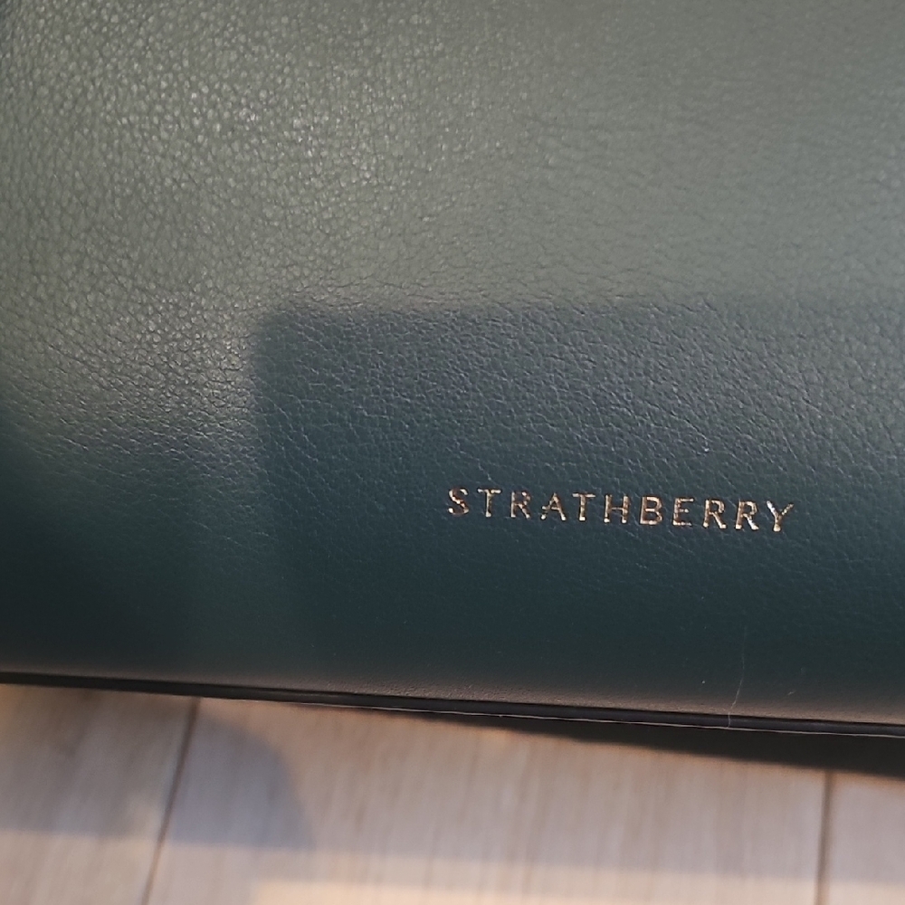 Strathberry Midi Dark Green Leather Tote - Picture 5 of 12